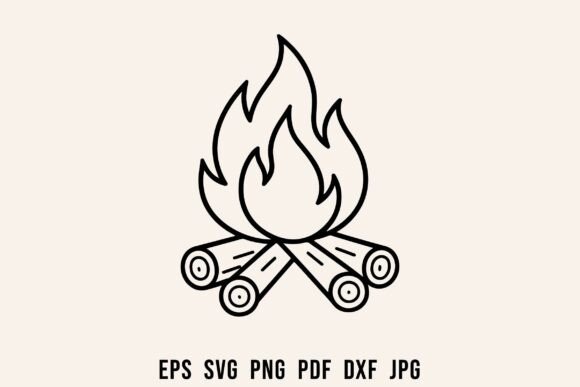 Campfire Silhouette Vector Clipart Review