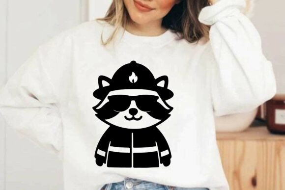 Cute Funny Firefighter Raccoon SVG PNG Review