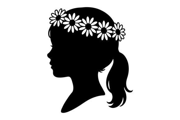 Girl Head Daisy Crown Vector Clipart Review