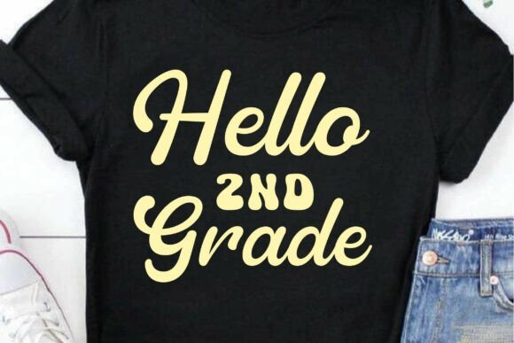 Hello 2nd Grade SVG, Retro 2nd Grade PNG