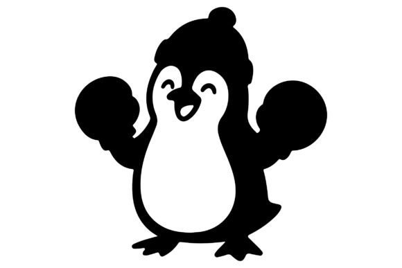 Penguin Wearing Boxing Gloves SVG Vector Review