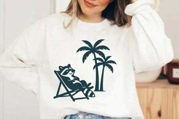 Raccoon Relaxing on Beach Chair SVG PNG Review
