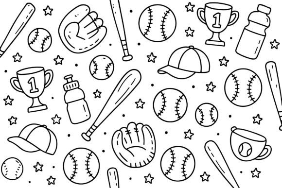 Reviewing Baseball Doodle Pattern SVG Vector for Embroidery