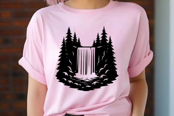 Reviewing Waterfall Silhouette Clipart Vector for Embroidery