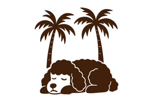 Summer Sleeping Poodle SVG PNG Clipart